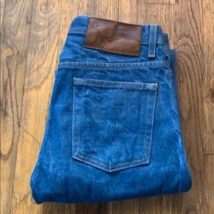 Naked and famous cerulean blue selvedge jeans